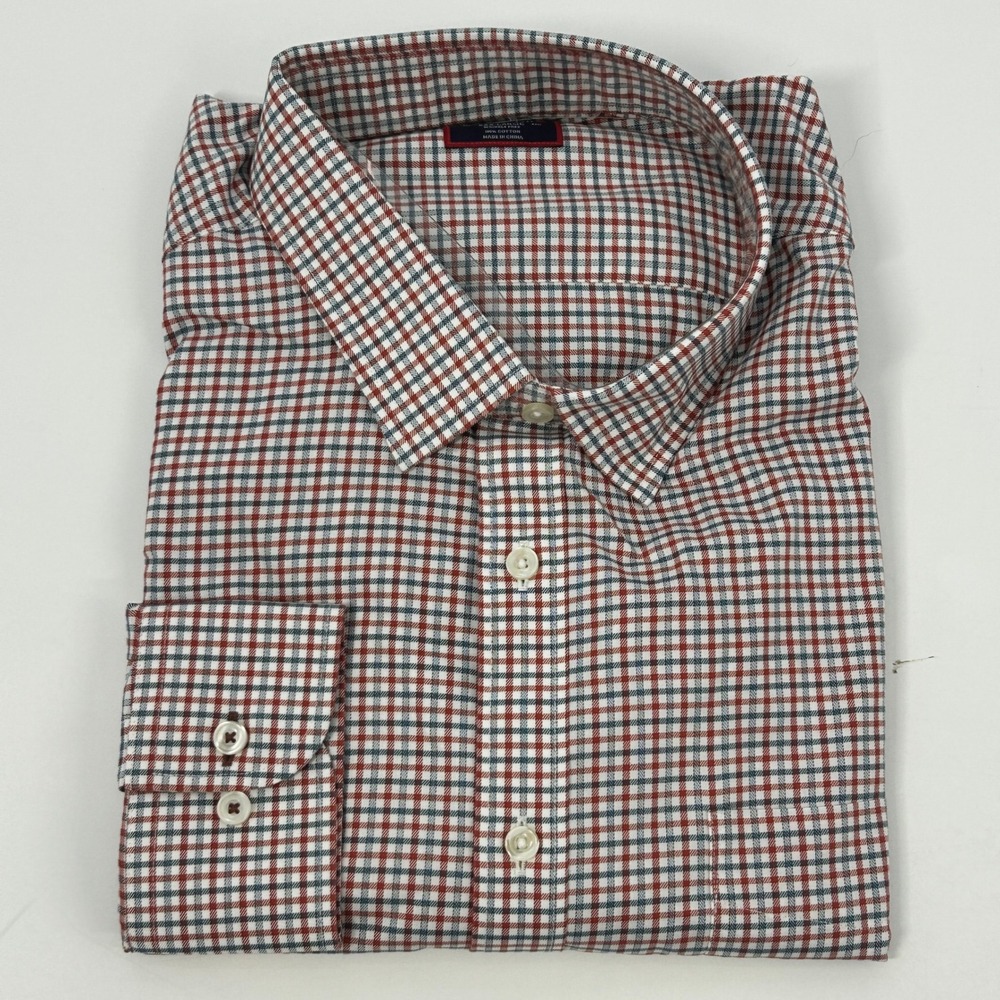 UNTUCKit Monello WF Shirt Mens XXL White Red Blue Gingham Check Wrinkle Free NEW